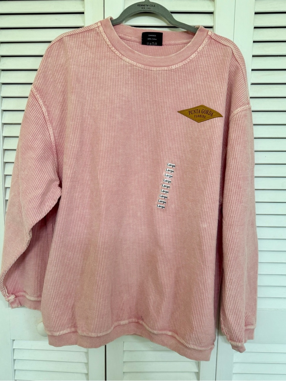 Vintage Wash Pink Corduroy Crewneck Shirt